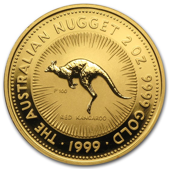 1999 Australia 2 oz Gold Nugget BU 1999 Australia 2 oz Gold Nugget BU